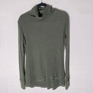 Eddie Bauer Green Waffle Knit Turtleneck Sweater S